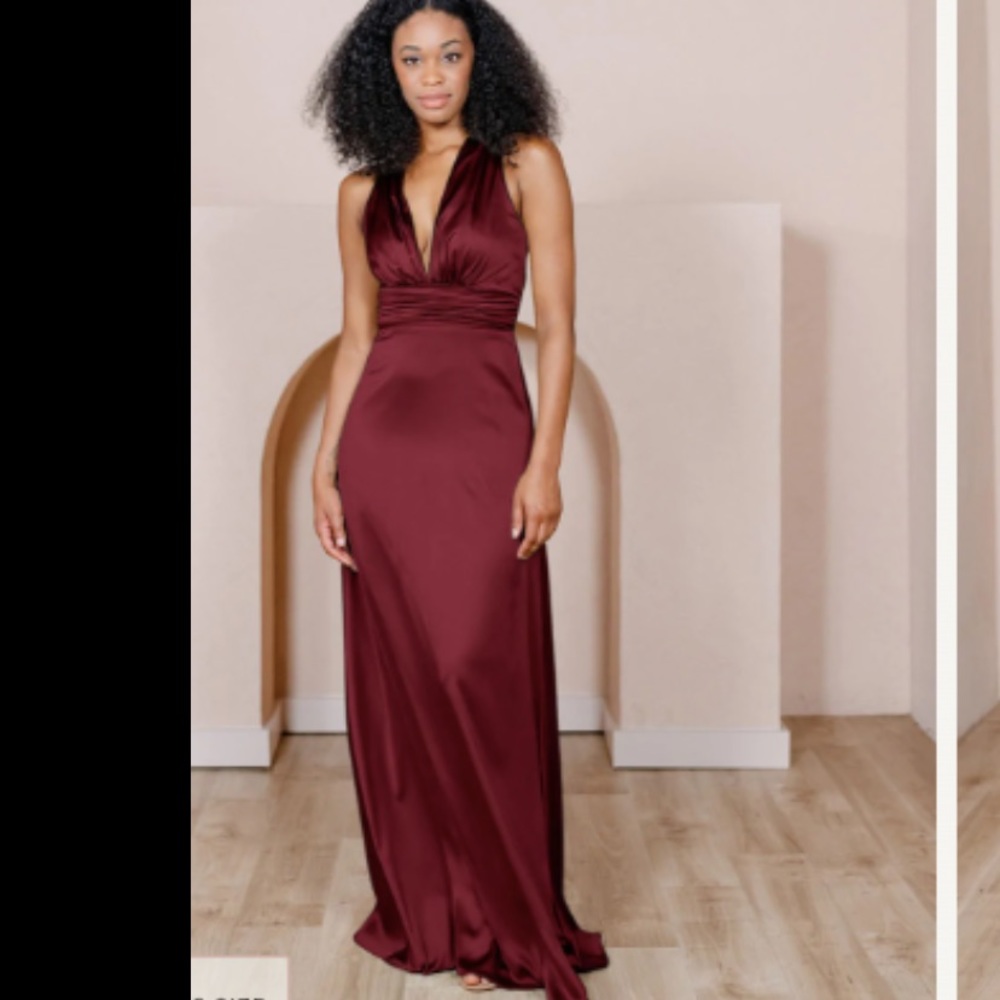 COPY - Revelry Dylan satin dress in terracotta rust size 2